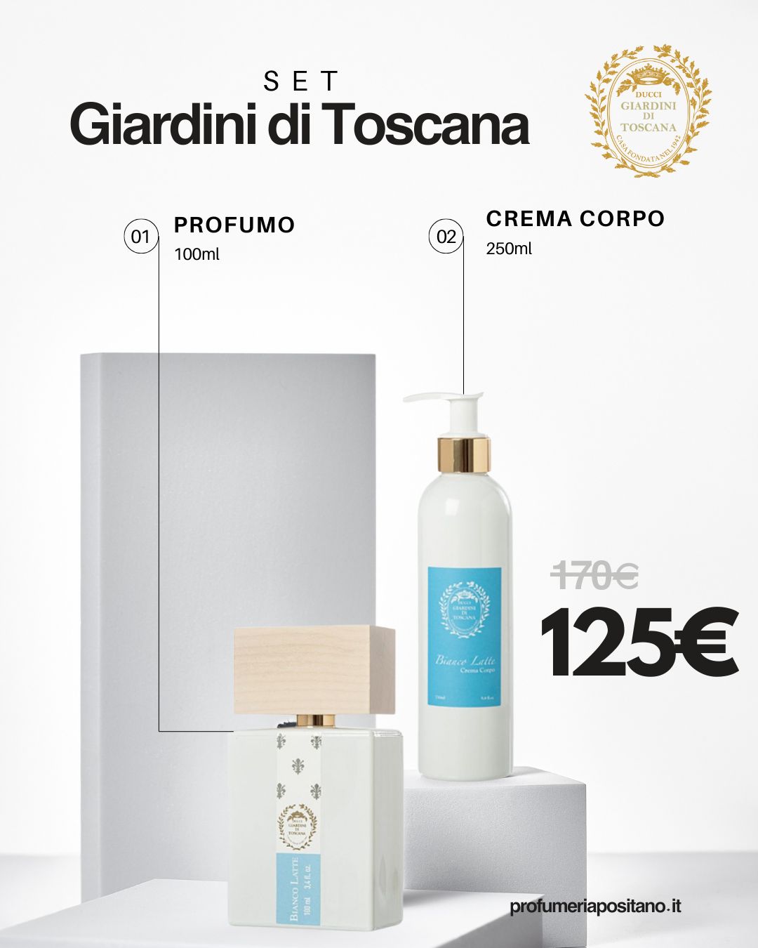 Giardini di Toscana Bianco latte profumo + crema corpo
